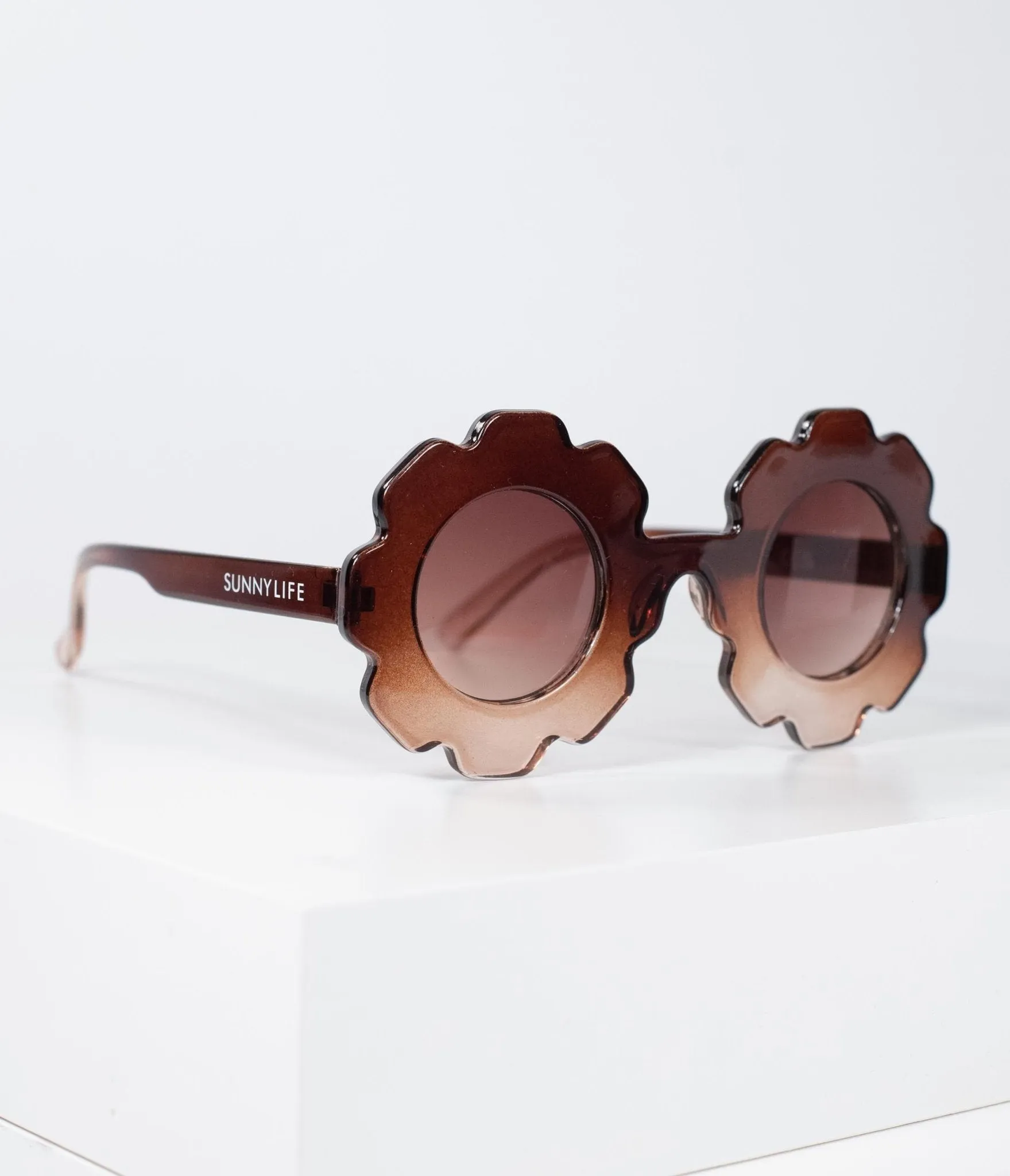 1970s Brown Ombre Daisy Summer Sunglasses