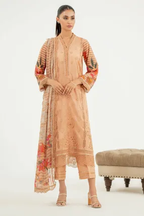 3-Pc Charizma Unstitched Embroidered Lawn With Printed Chiffon Dupatta RM3-13