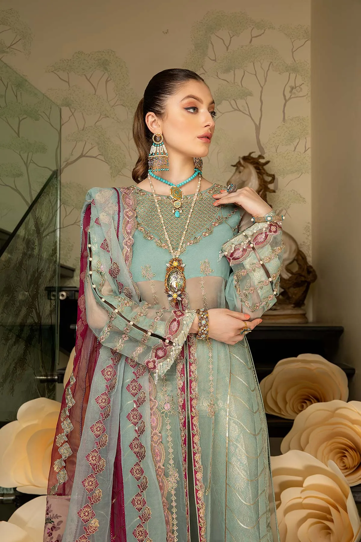 3 Pc Embroidered Unstitched Luxury Collection DD-07