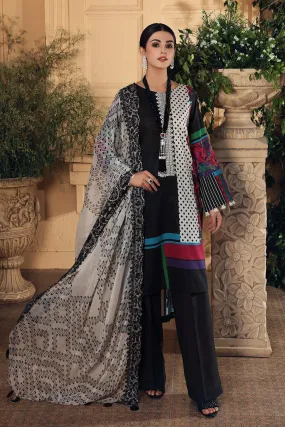 3 Pc Unstitched Embroidered Lawn With Chiffon Dupatta SH-18