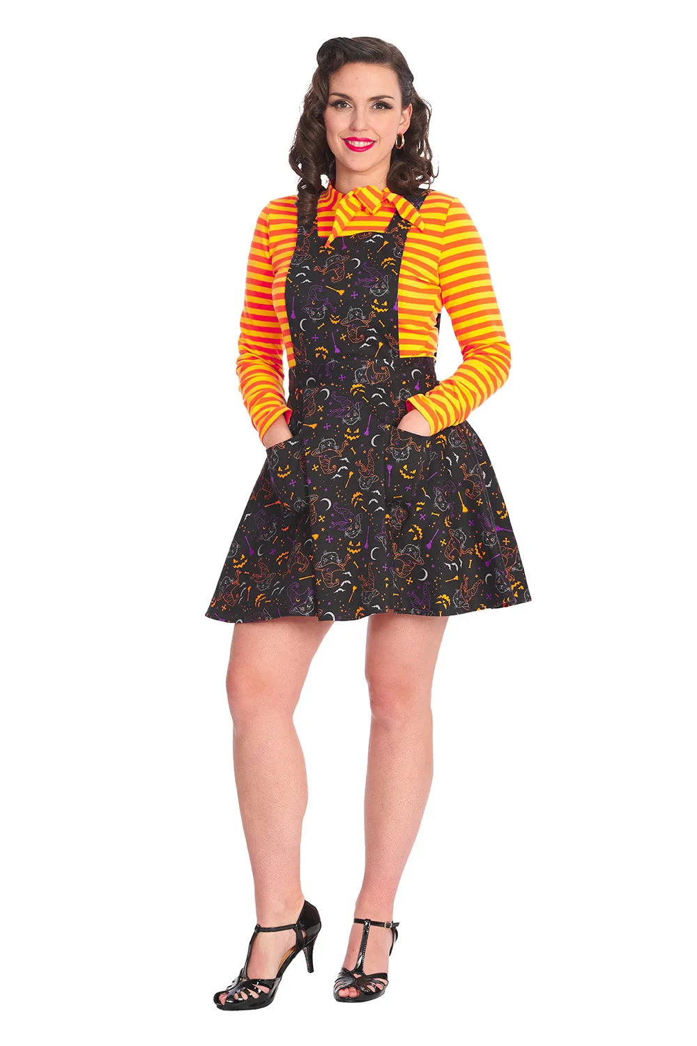 ALL HALLOWS CAT  PINAFORE DRESS