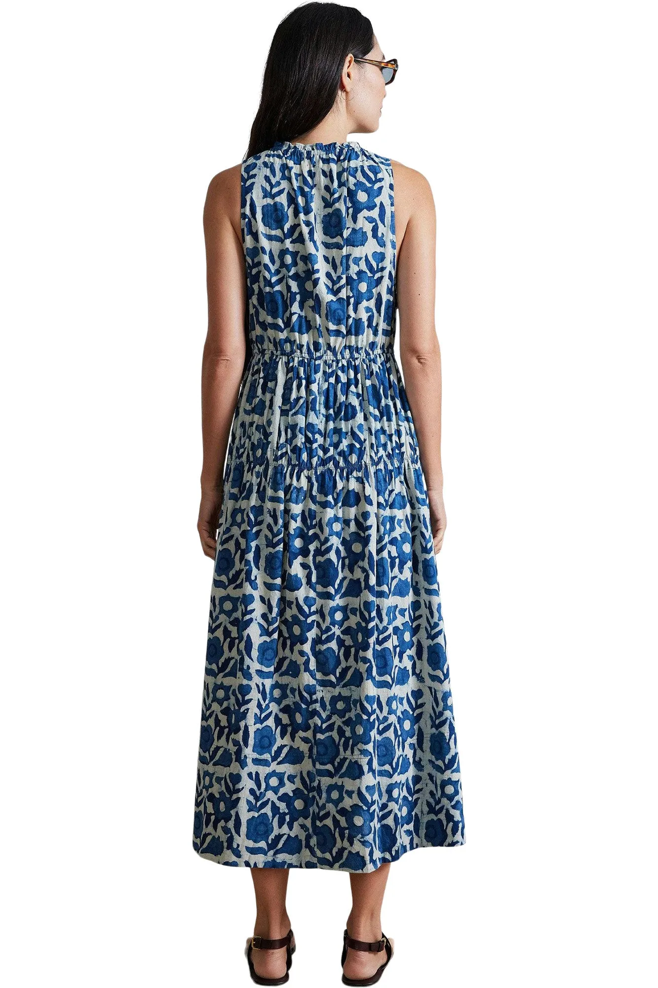 Apiece Apart Arte Tank Dress in Floral Indigo