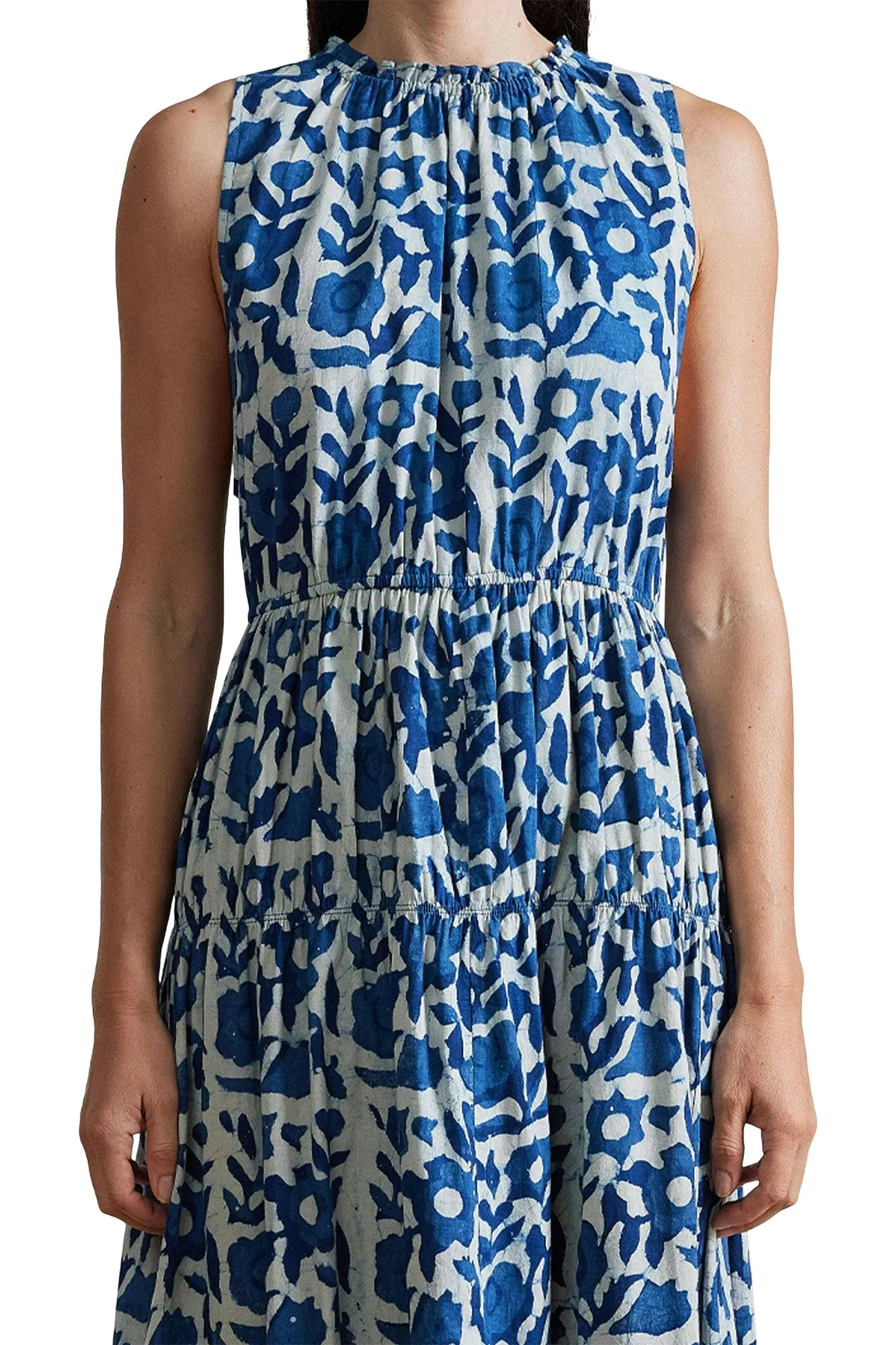 Apiece Apart Arte Tank Dress in Floral Indigo