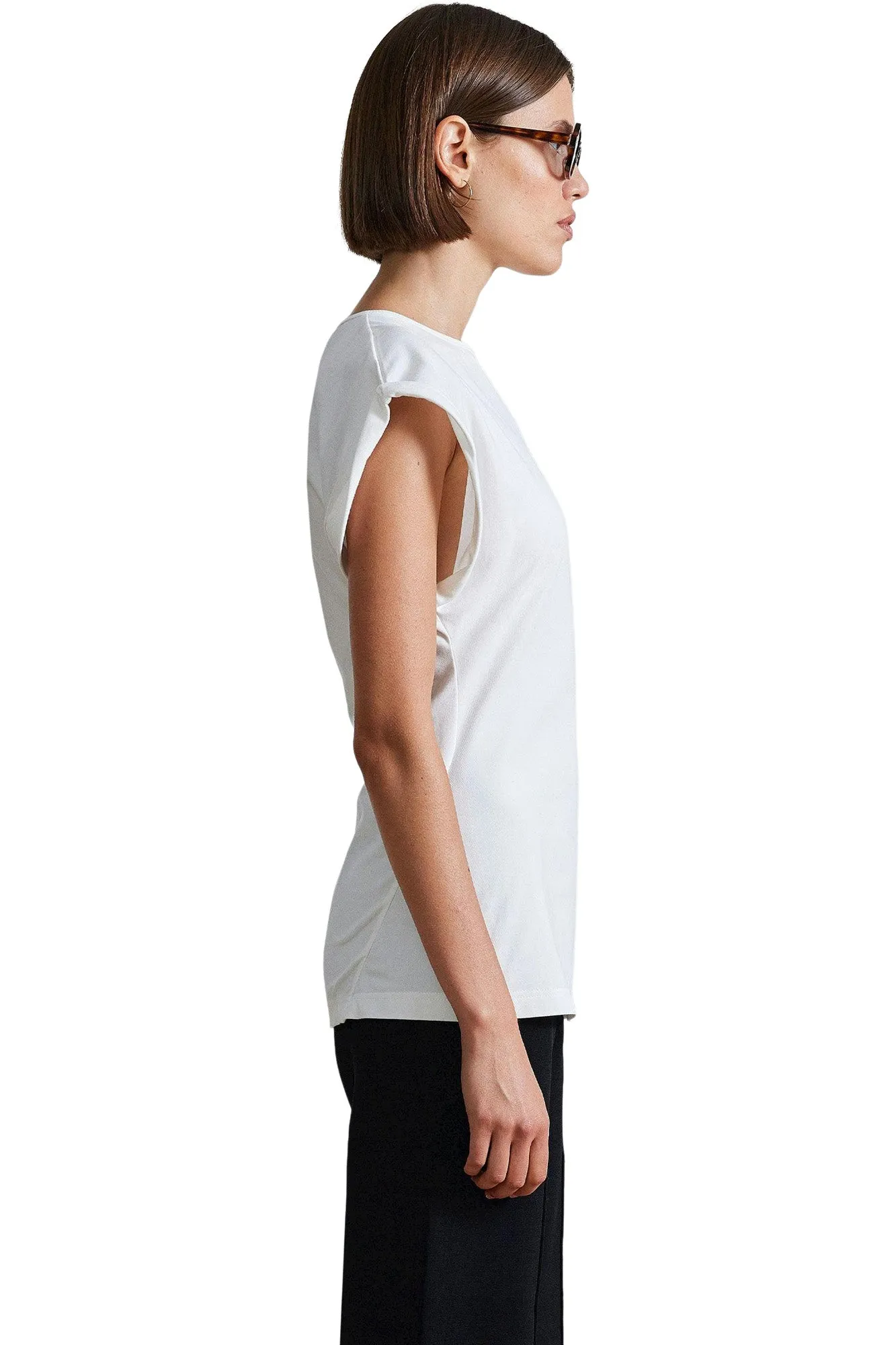 Apiece Apart Asymmetric Tunic Tee in Cream