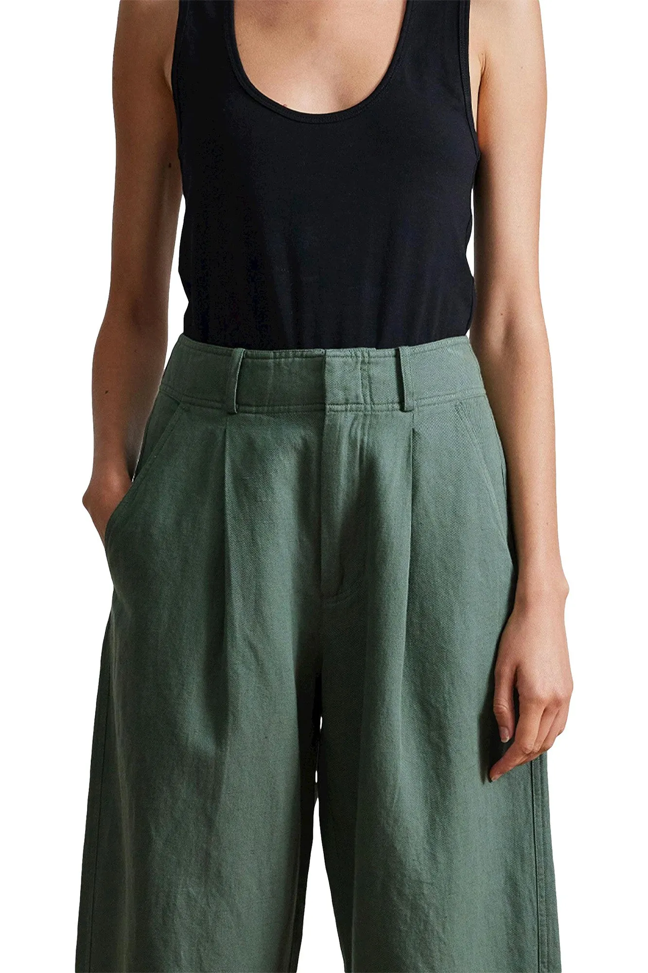 Apiece Apart Bari Crop Trouser in Thyme