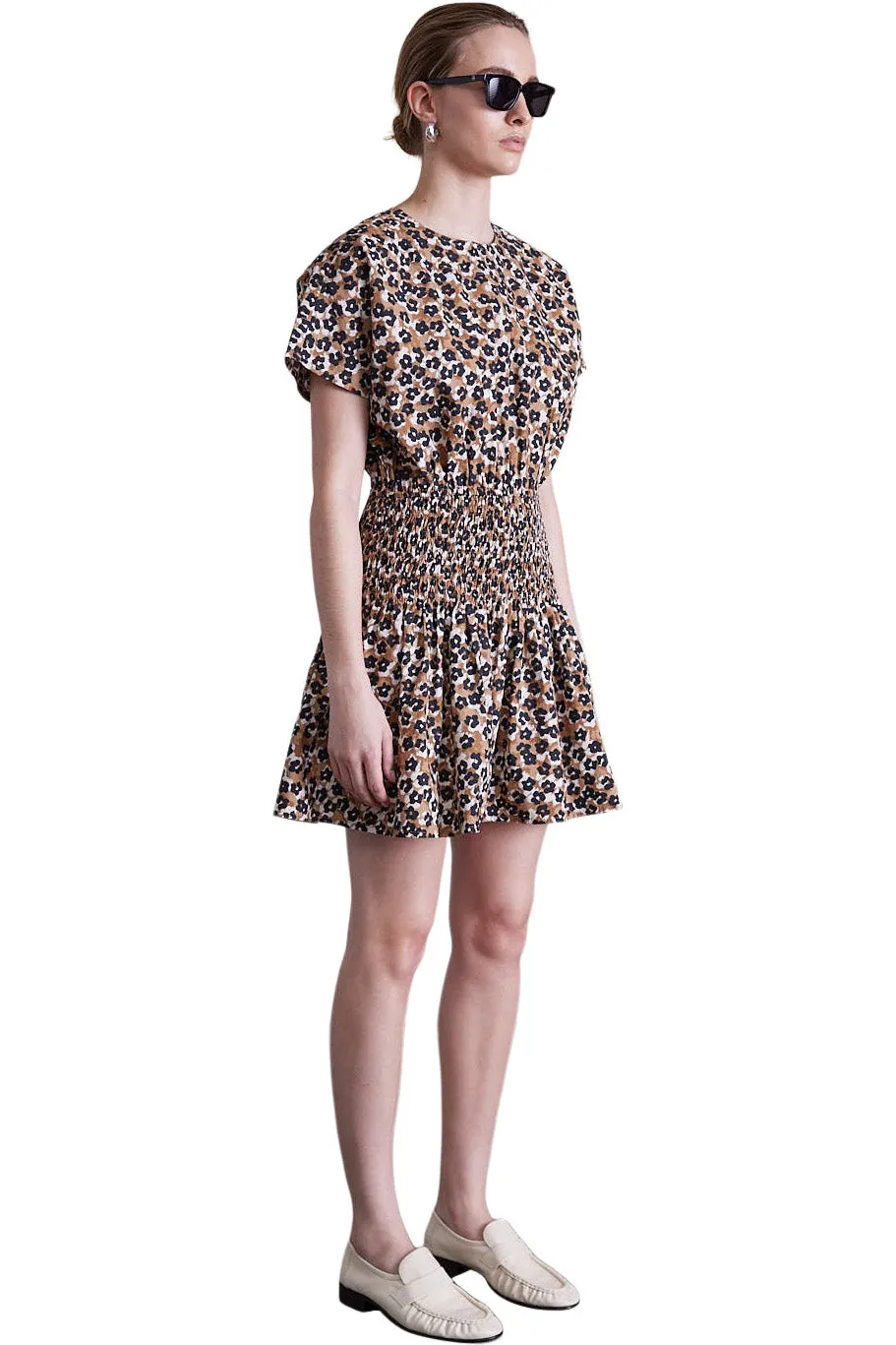 Apiece Apart Mana Mini Dress in Leopard Bouquet