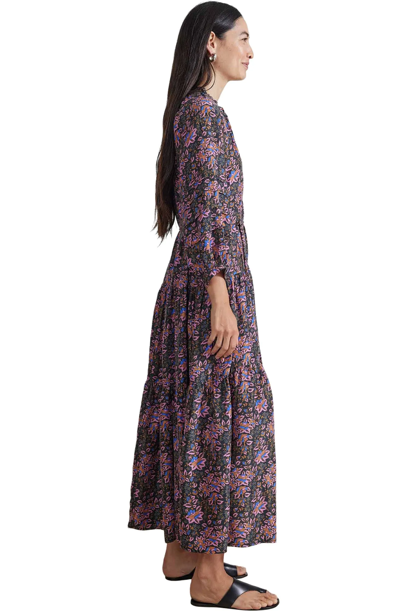 Apiece Apart Trinidad Maxi Dress in Folk Foliage Dark