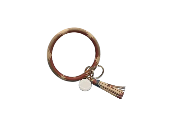 Aztec Bangle Bracelet Keyring With Tassel