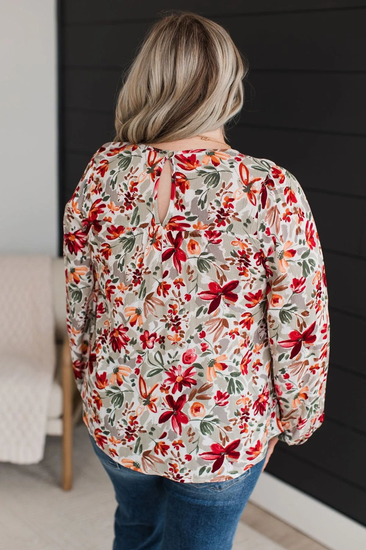 Beyond Lovely Floral Blouse- Sage