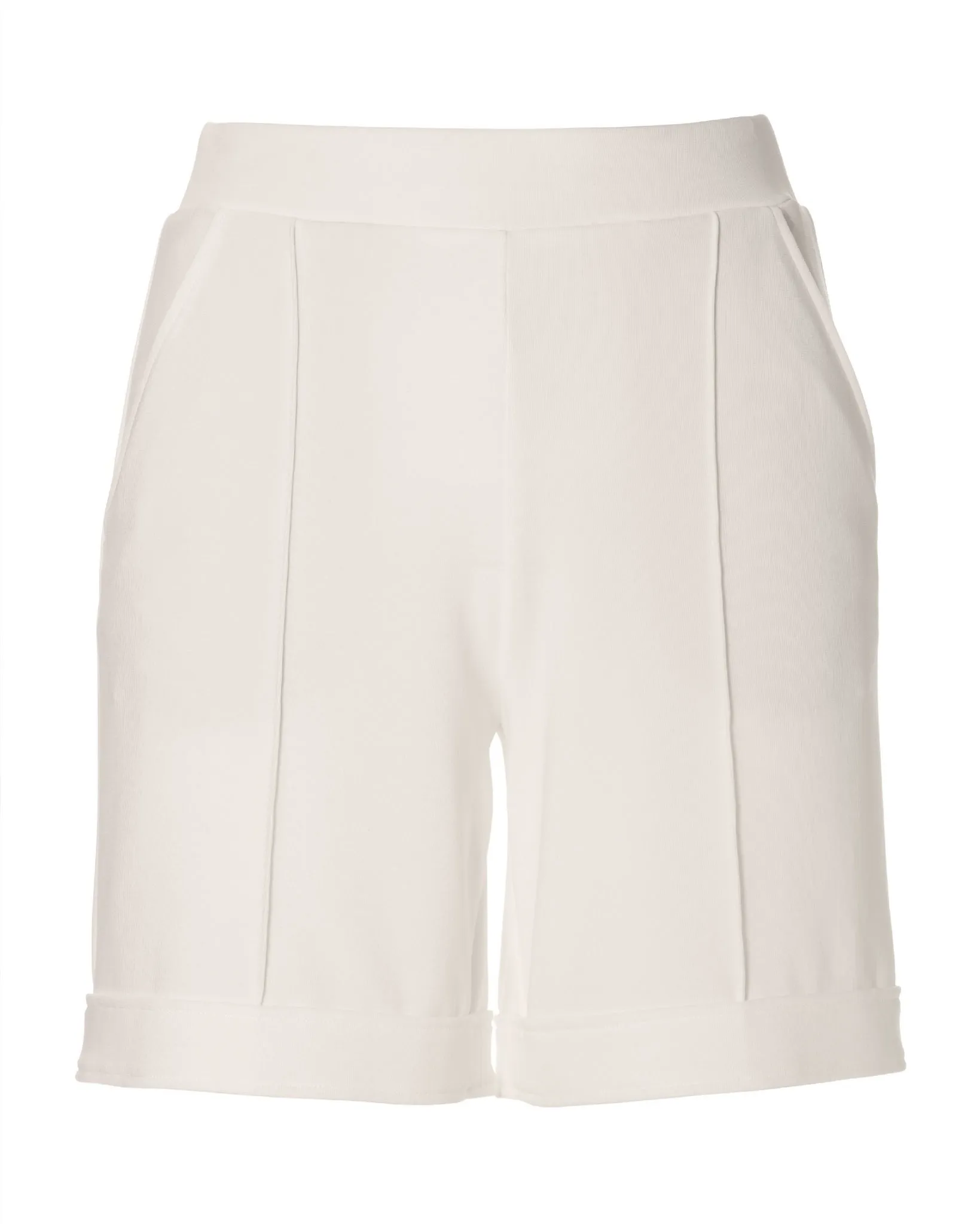 Beyond Travel 7 Inch Cuffed Trouser Shorts Ivory Coast