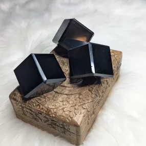 Black Obsidian Floating Cube (One)