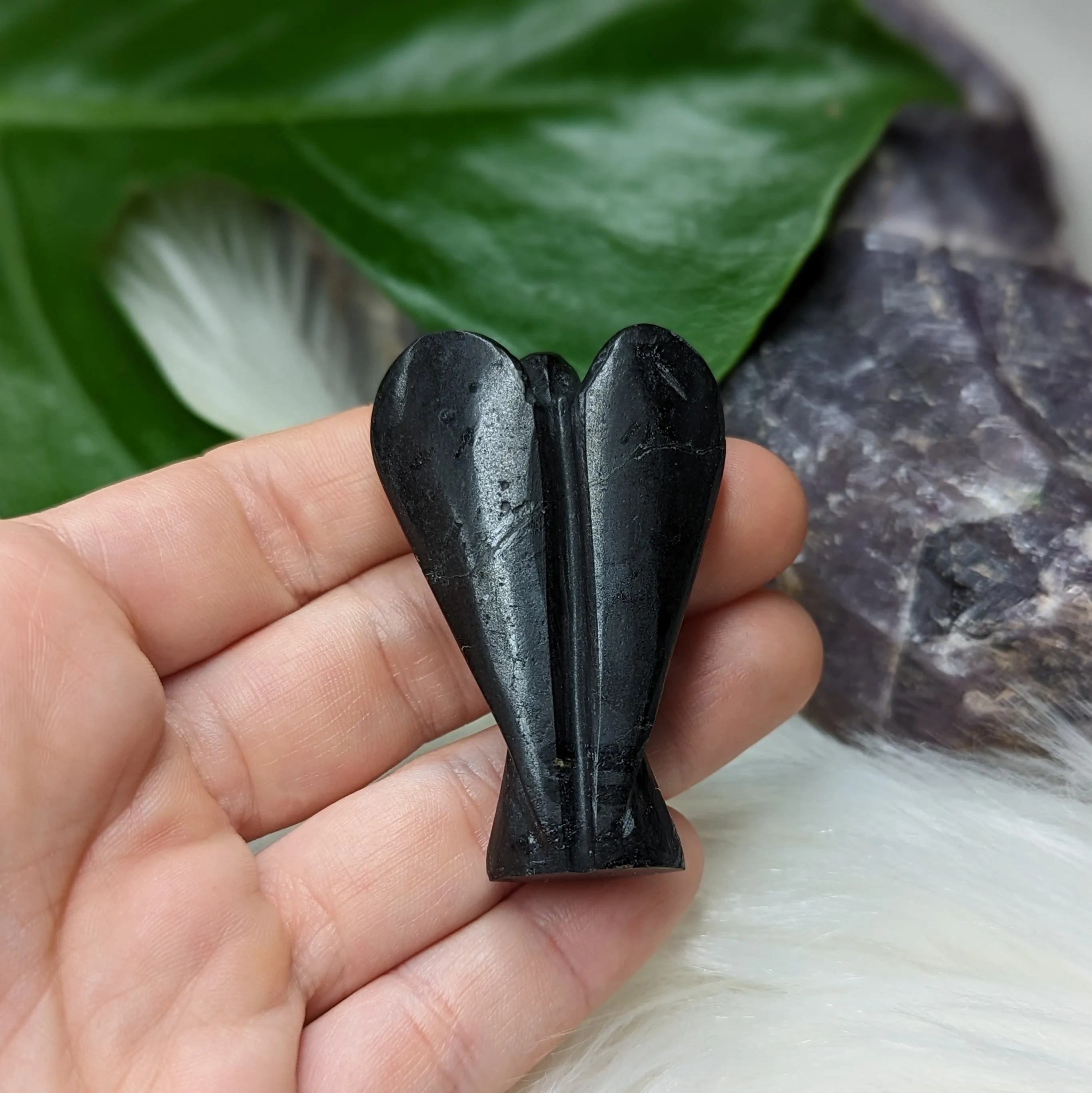 Black Tourmaline Angel Carving ~ Guardian Angel Protection