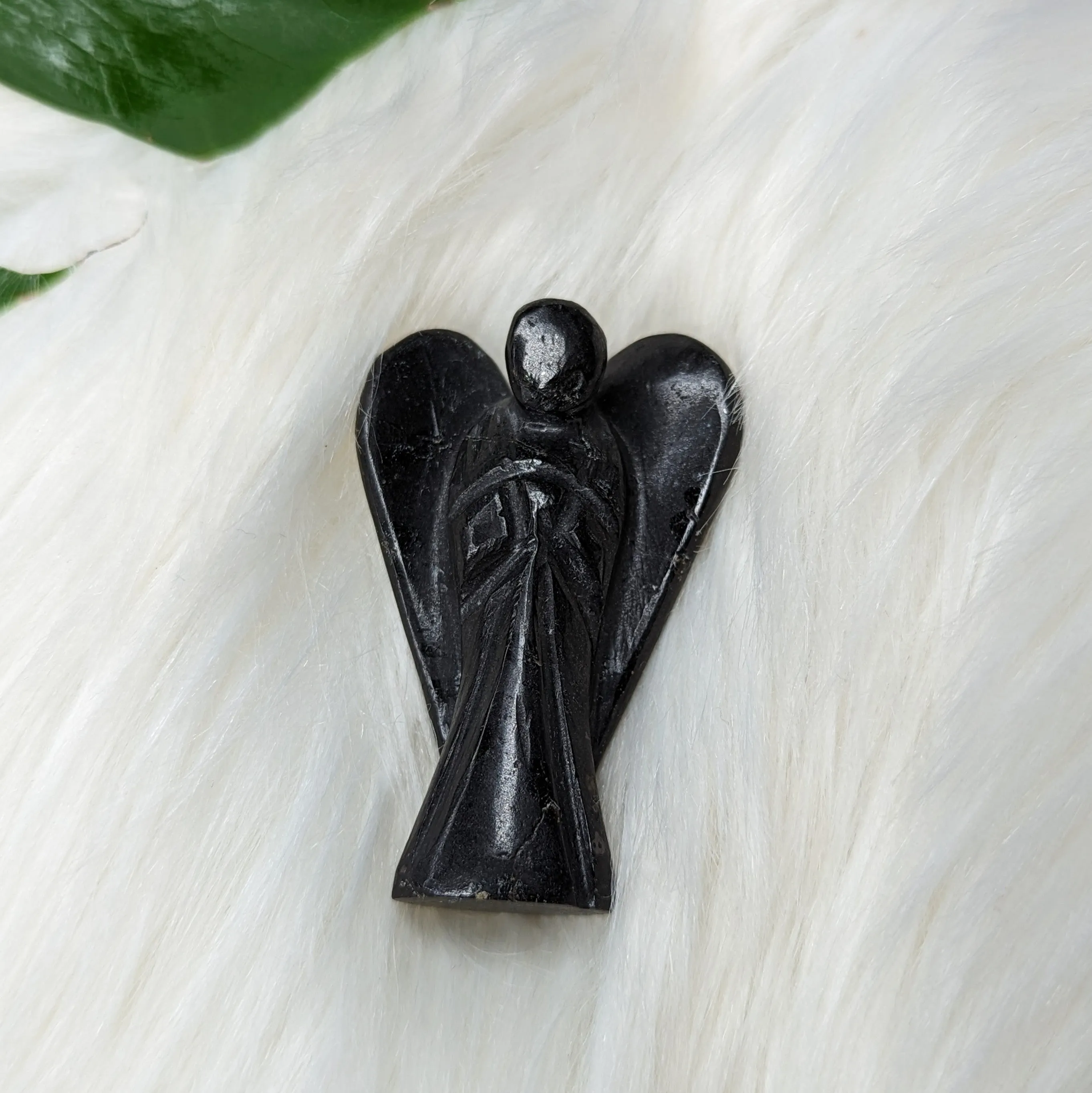 Black Tourmaline Angel Carving ~ Guardian Angel Protection