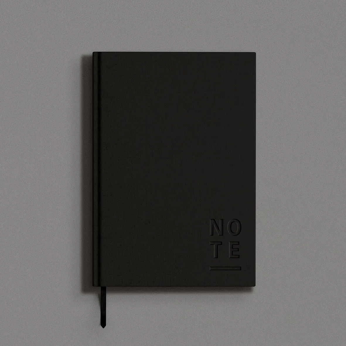 Blank Canvas Black A5 Lined Notebook - P19E/F