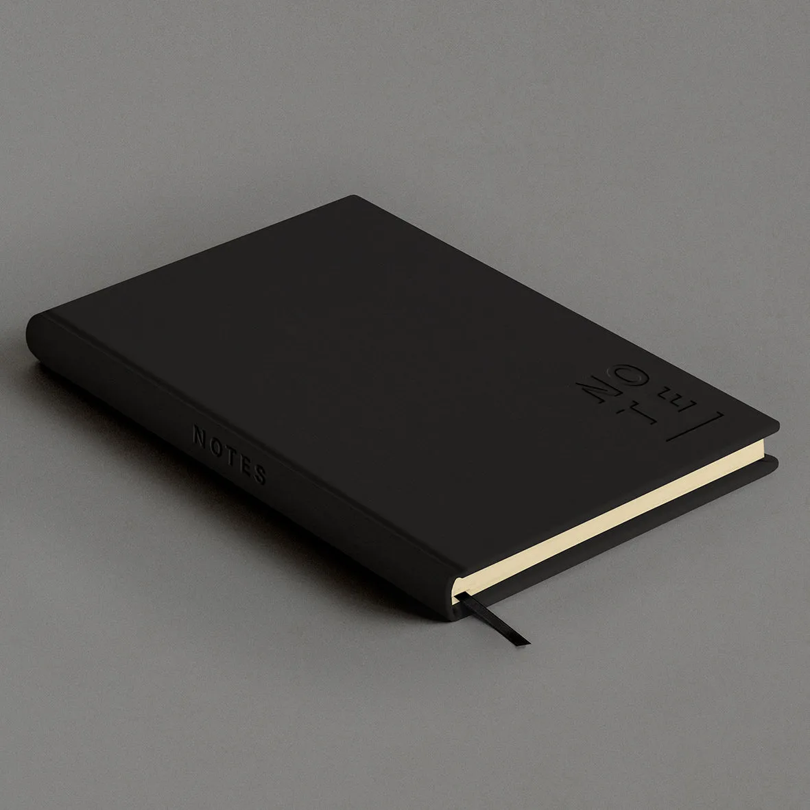 Blank Canvas Black A5 Lined Notebook - P19E/F