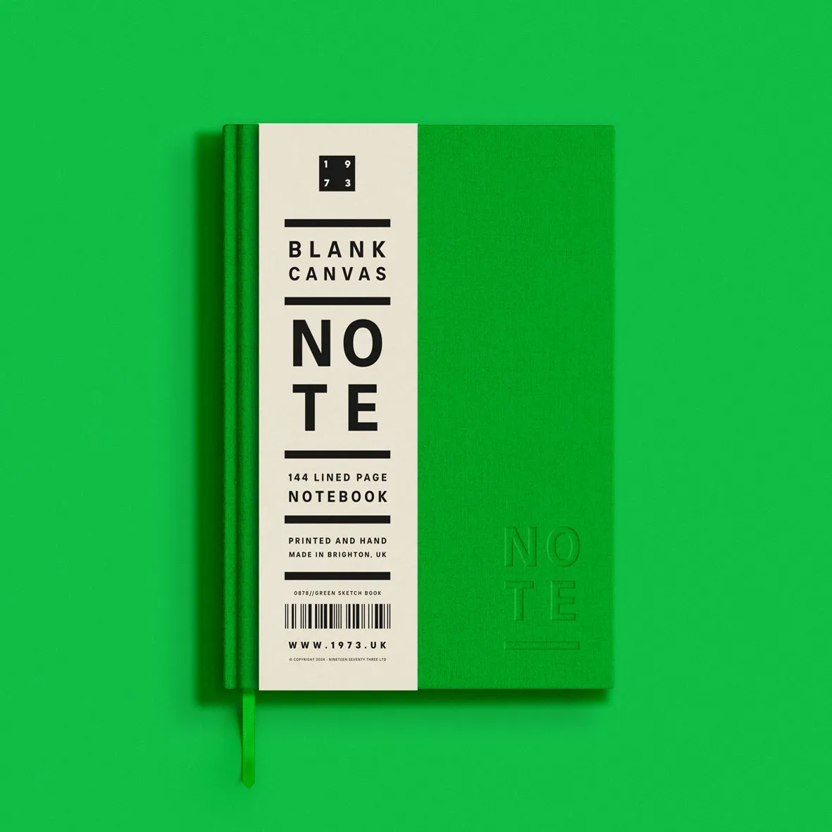 Blank Canvas Green A5 Lined Notebook - P19A/B