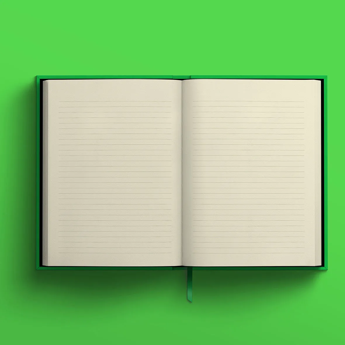 Blank Canvas Green A5 Lined Notebook - P19A/B