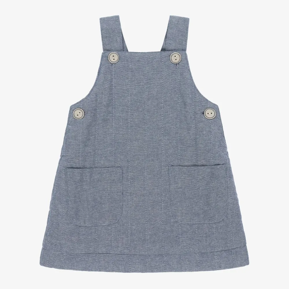 Blue Chambray Pinafore Dress