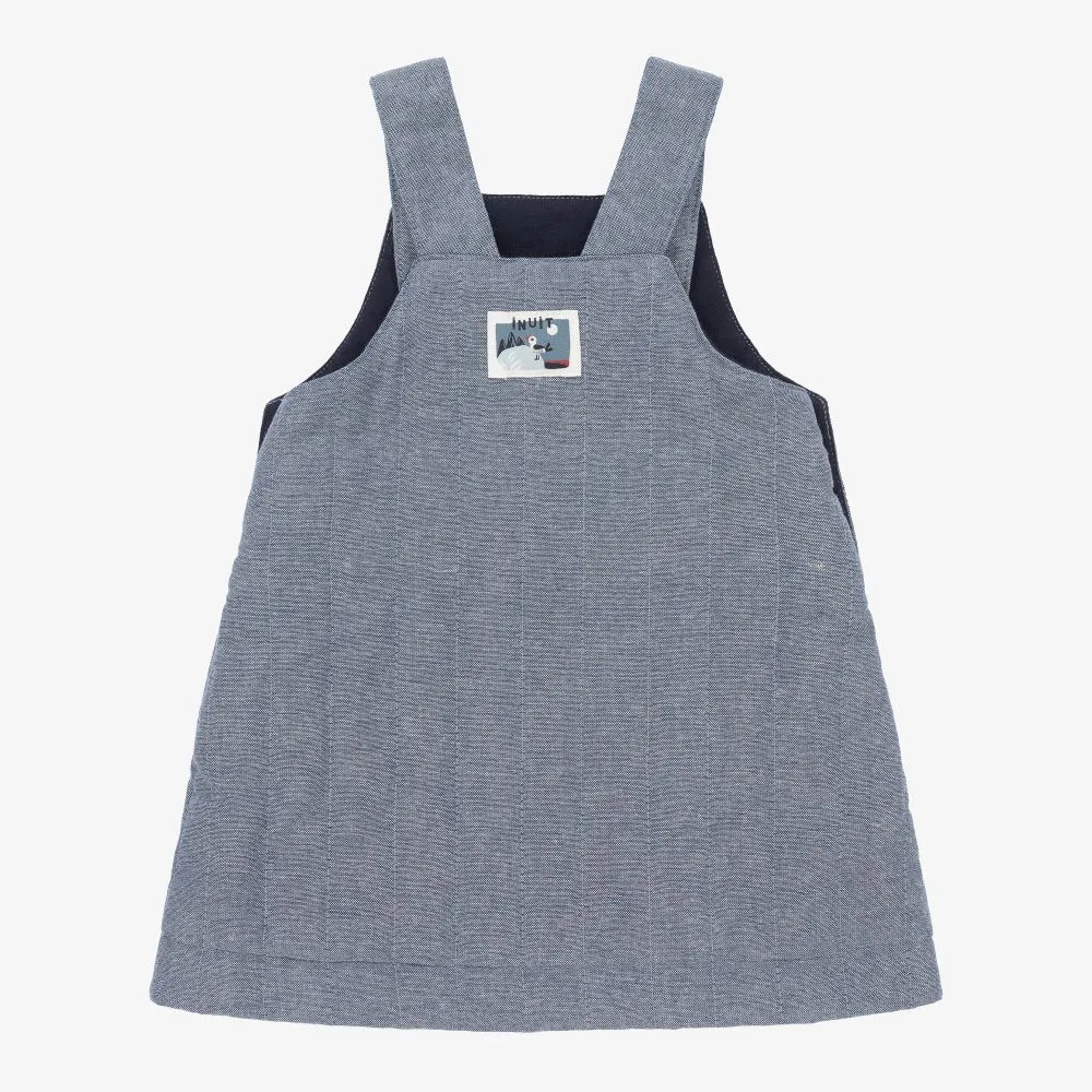 Blue Chambray Pinafore Dress