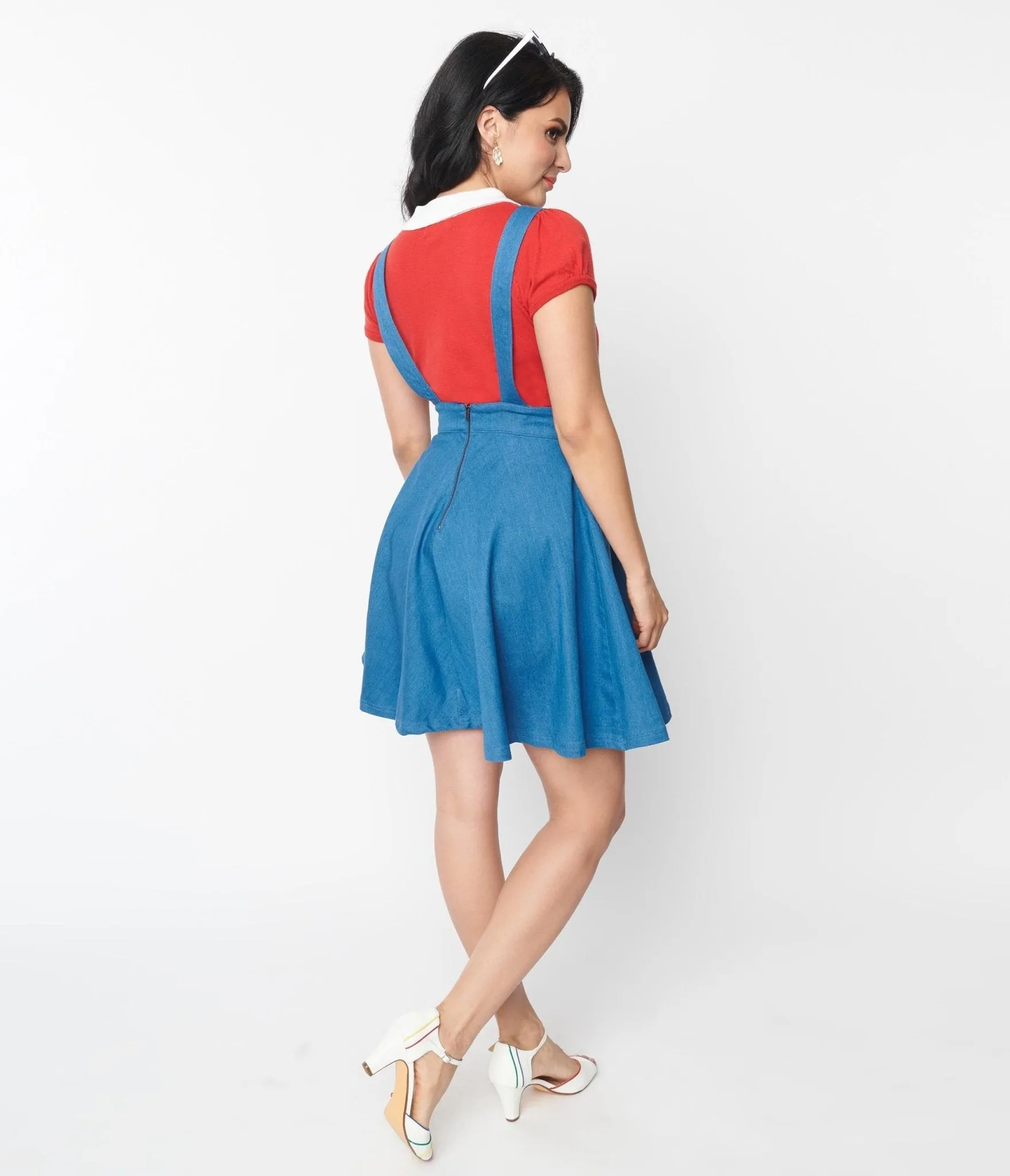 Blue Denim Scout Pinafore Flare Skirt