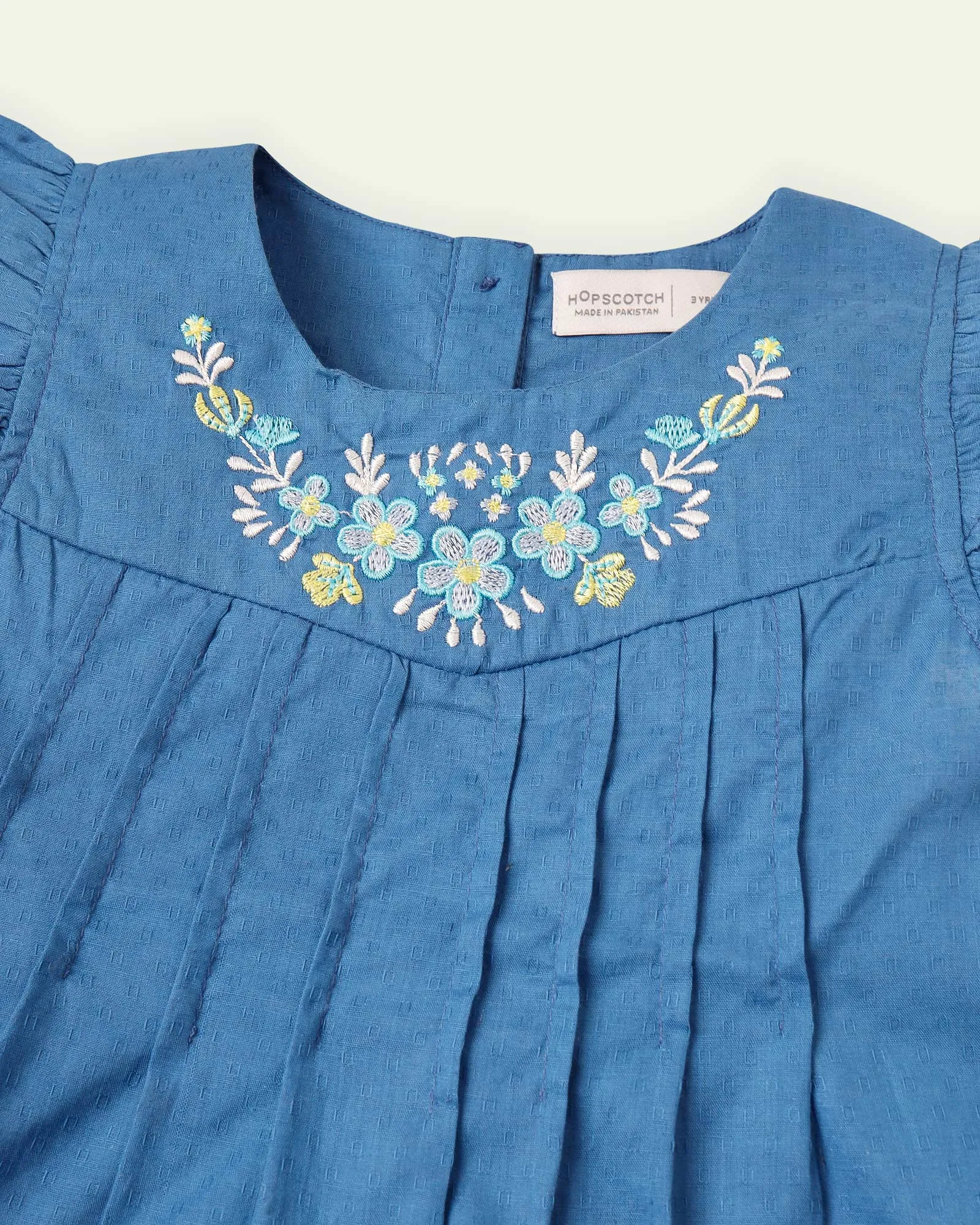 Blue Embroidered Top