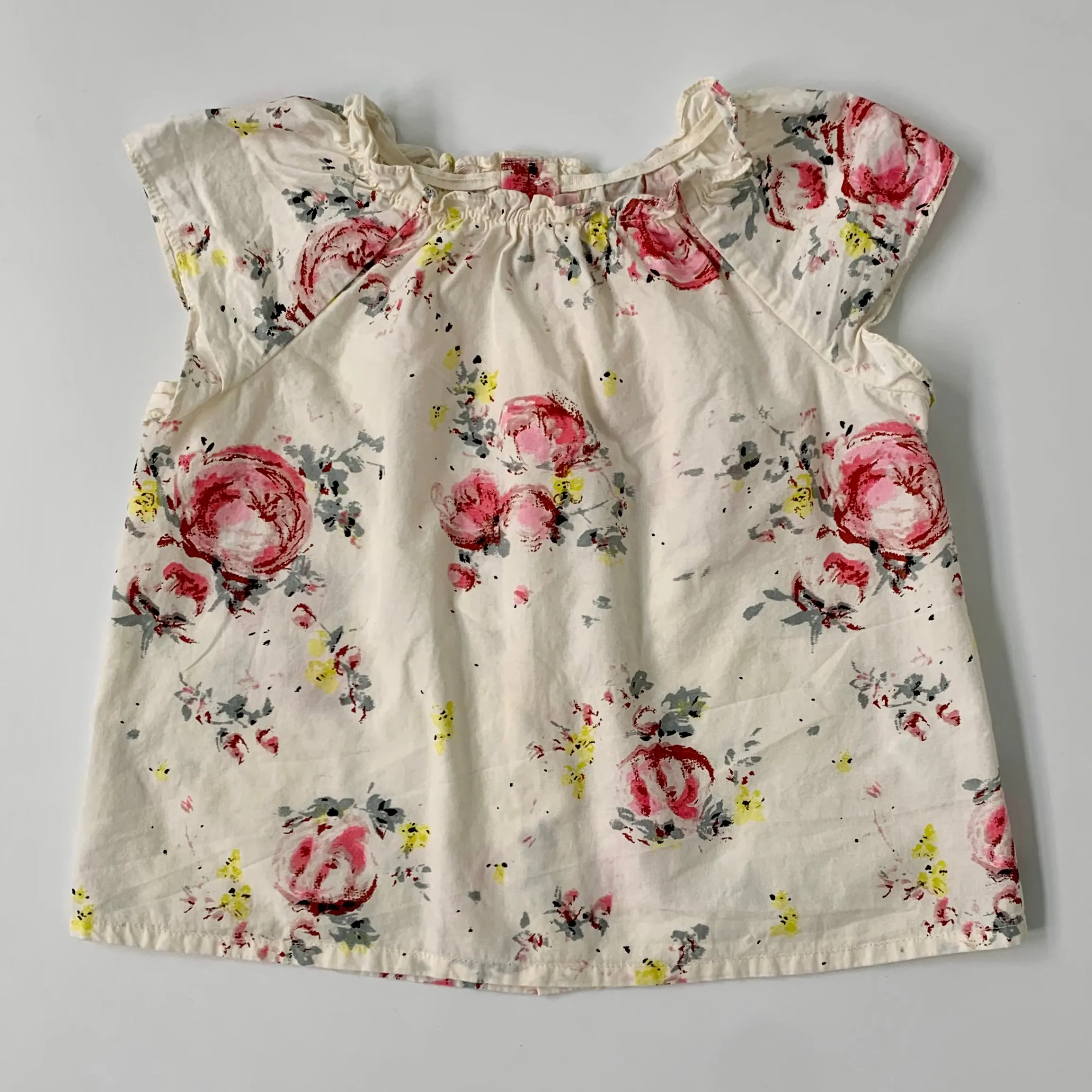 Bonpoint Blurred Rose Print Blouse: 18 Months