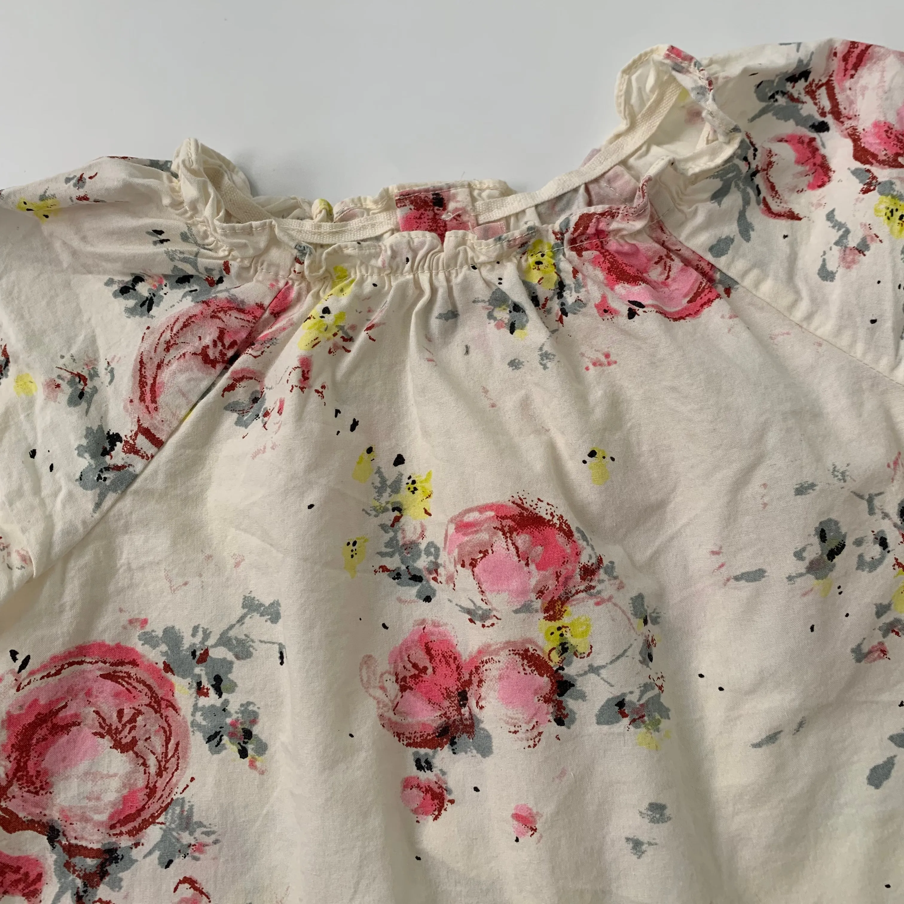 Bonpoint Blurred Rose Print Blouse: 18 Months