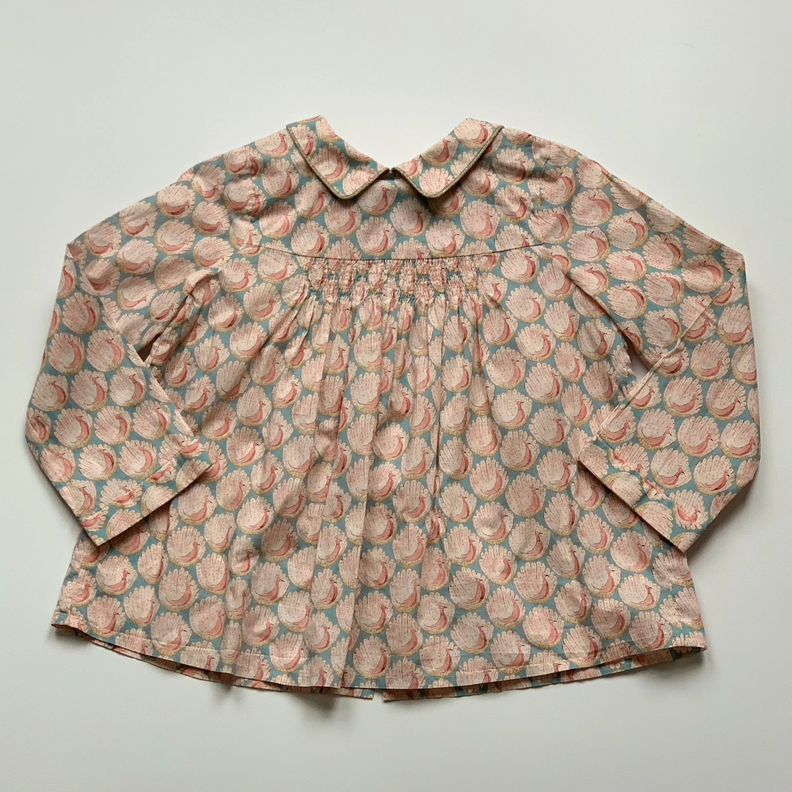 Bonpoint Peacock Liberty Print Blouse: 4 Years