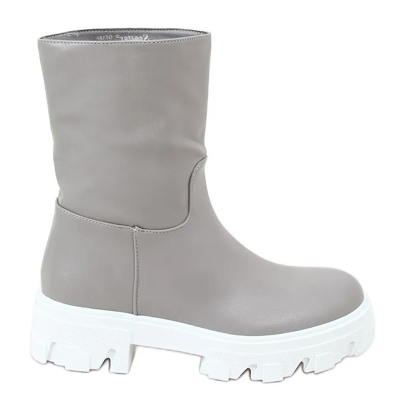 Boots with a simple Jowita Gray upper grey