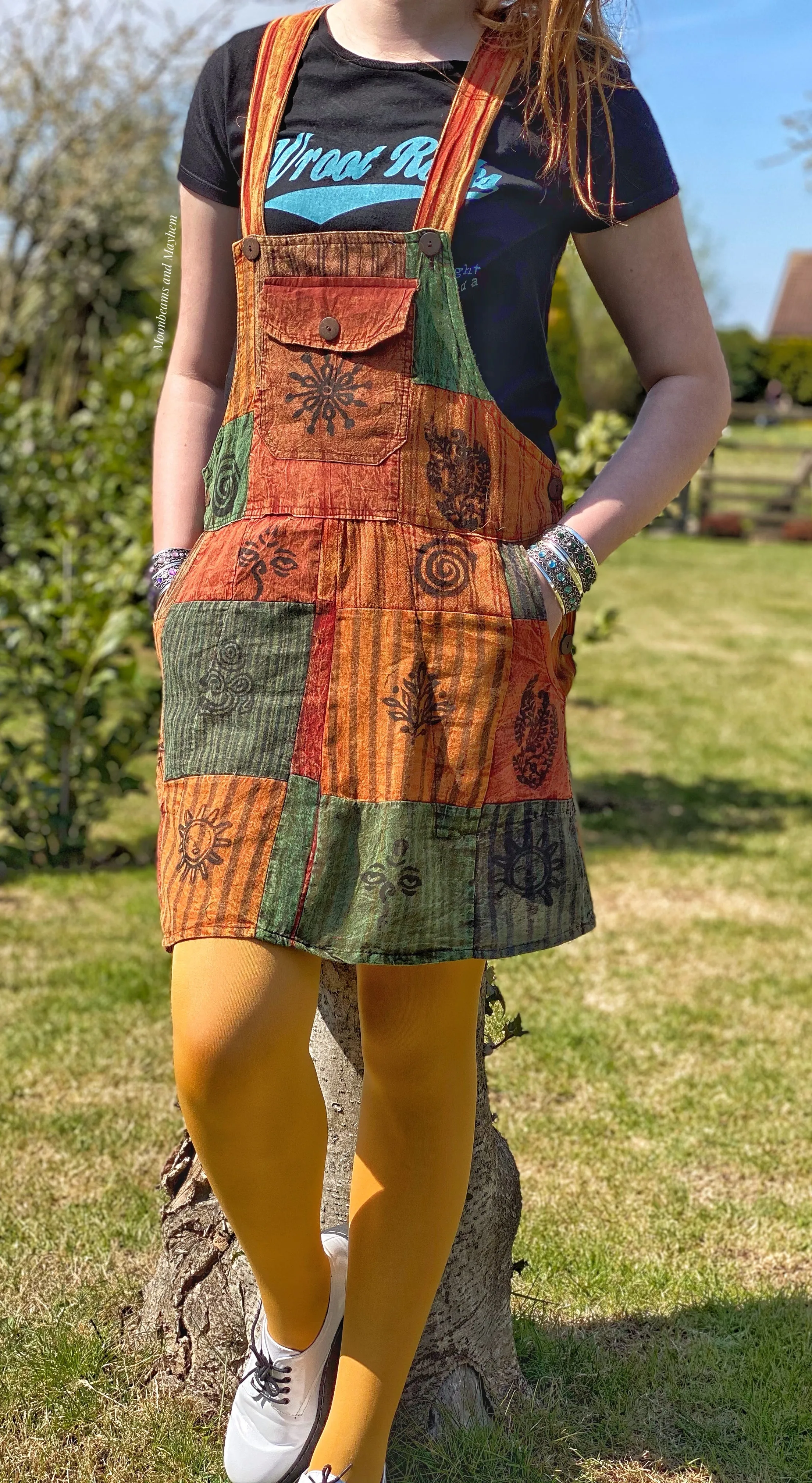 CAMDEN PATCHWORK PINAFORE MINI DRESS