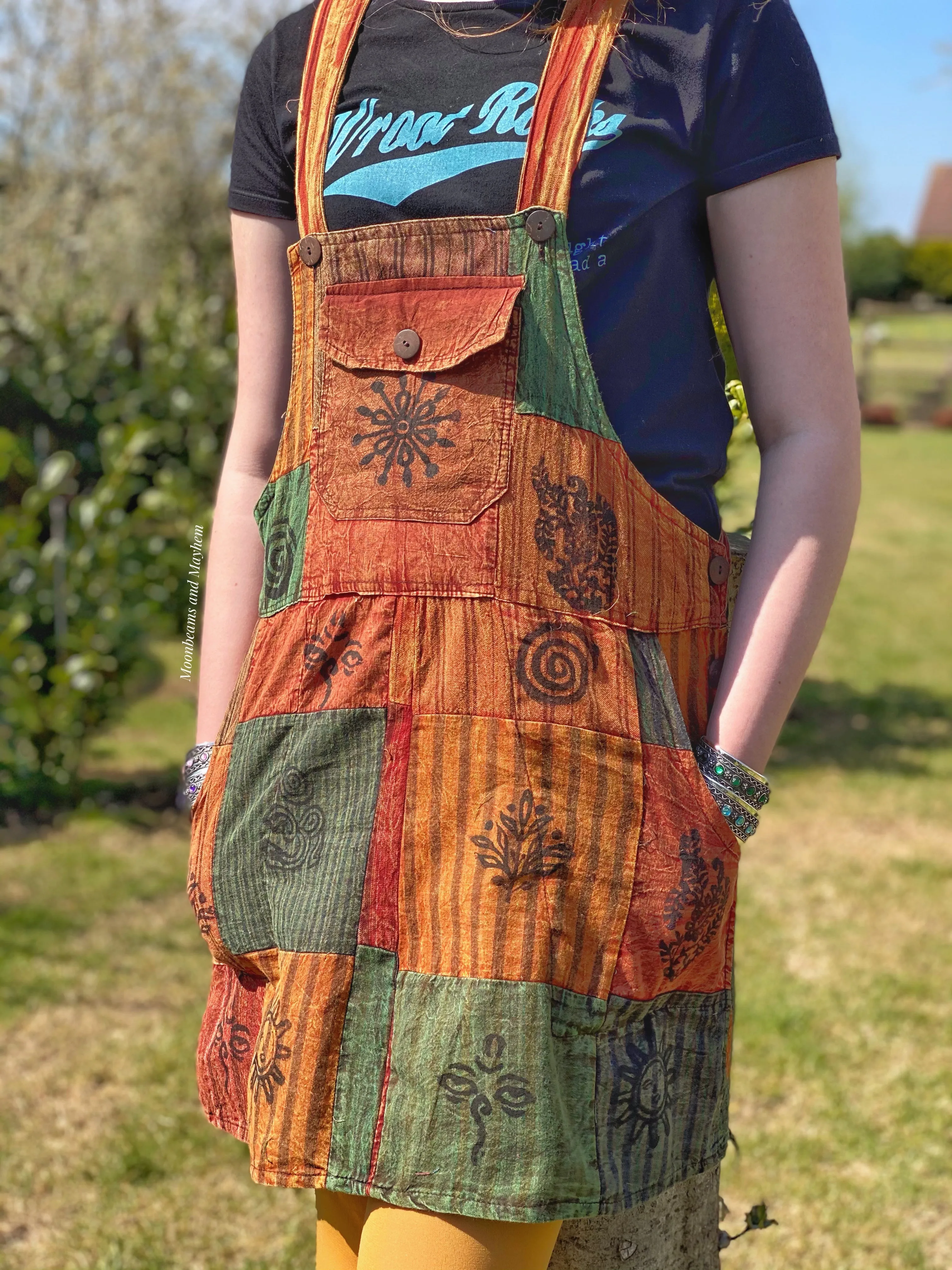 CAMDEN PATCHWORK PINAFORE MINI DRESS