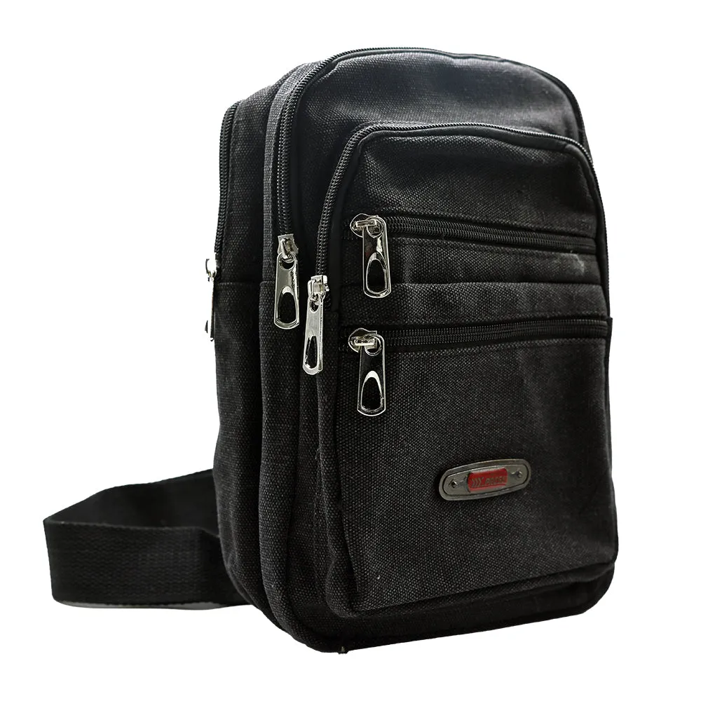 Canvas 5 Zip Sling Bag