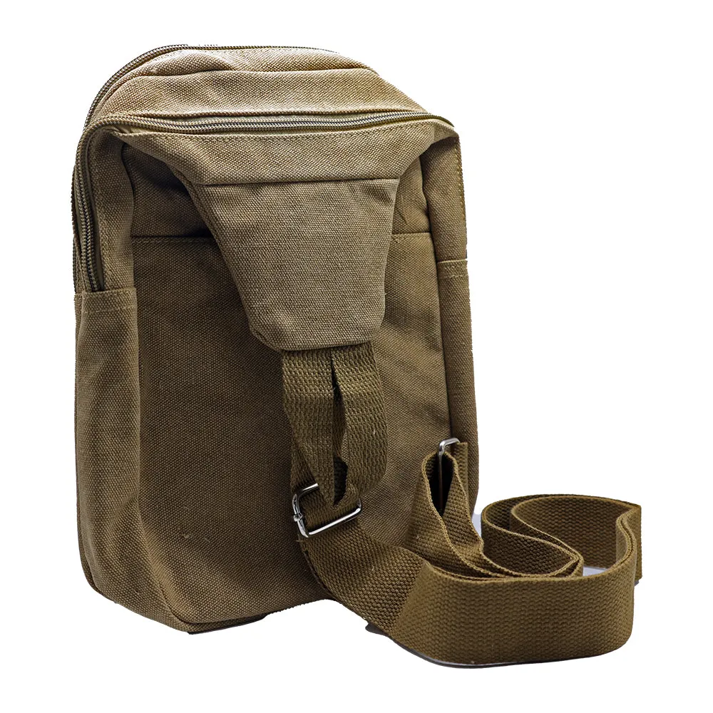 Canvas 5 Zip Sling Bag