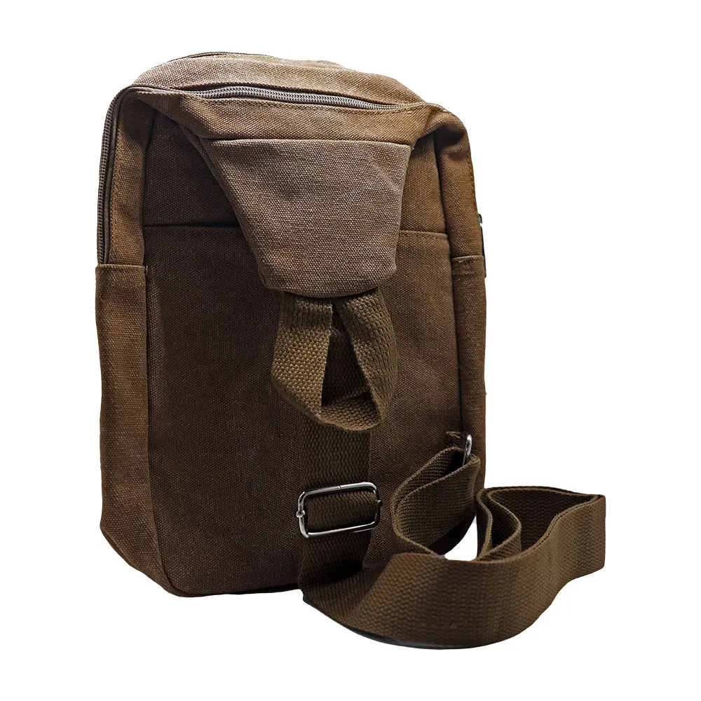 Canvas 5 Zip Sling Bag