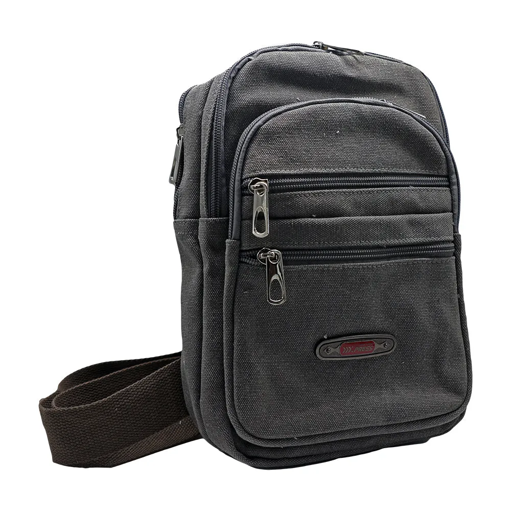 Canvas 5 Zip Sling Bag