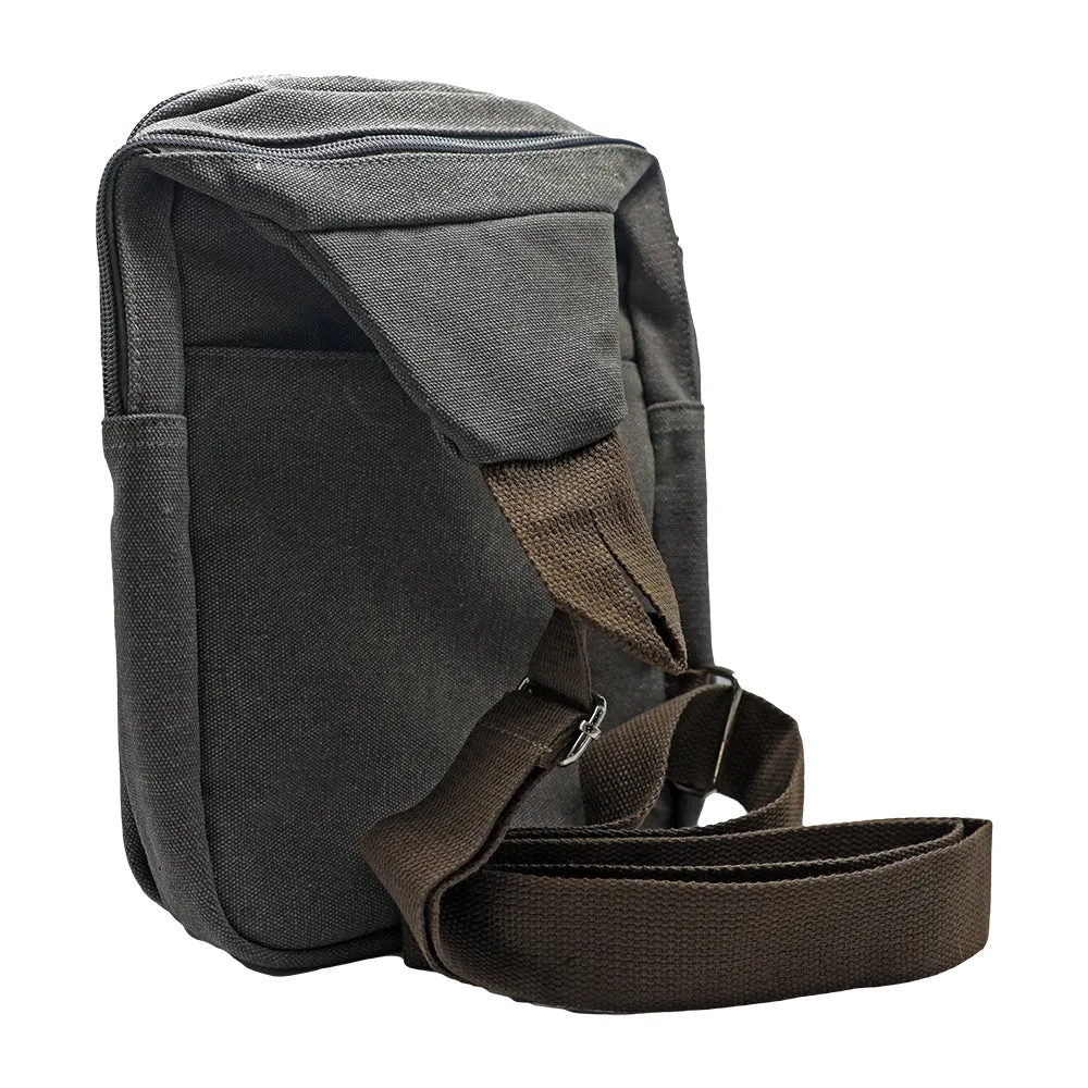 Canvas 5 Zip Sling Bag