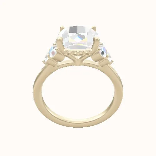 Cathedral Band with Round Sidestones (0.50 CTW) Engagement Ring With Front set gallery Head