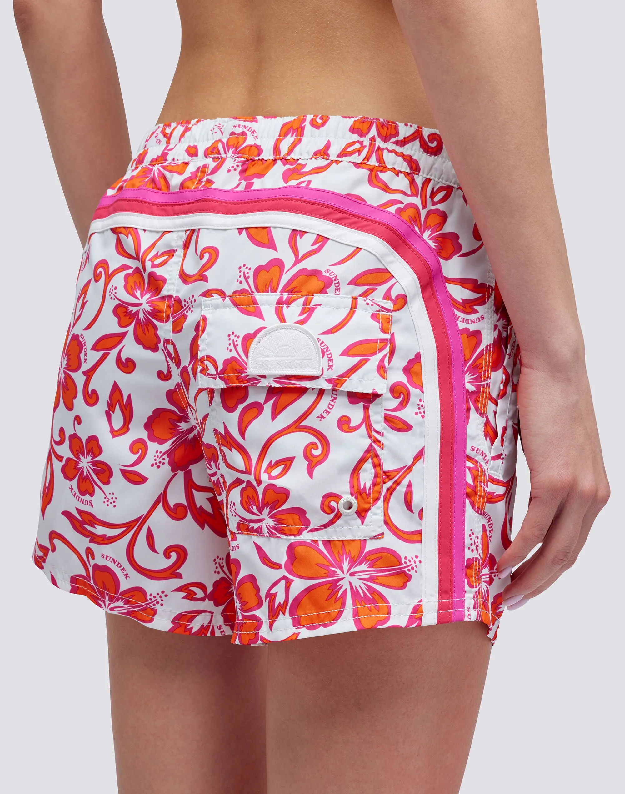 COAST - PANTALONCINO MARE REPREVE CON STAMPA HIBISCUS