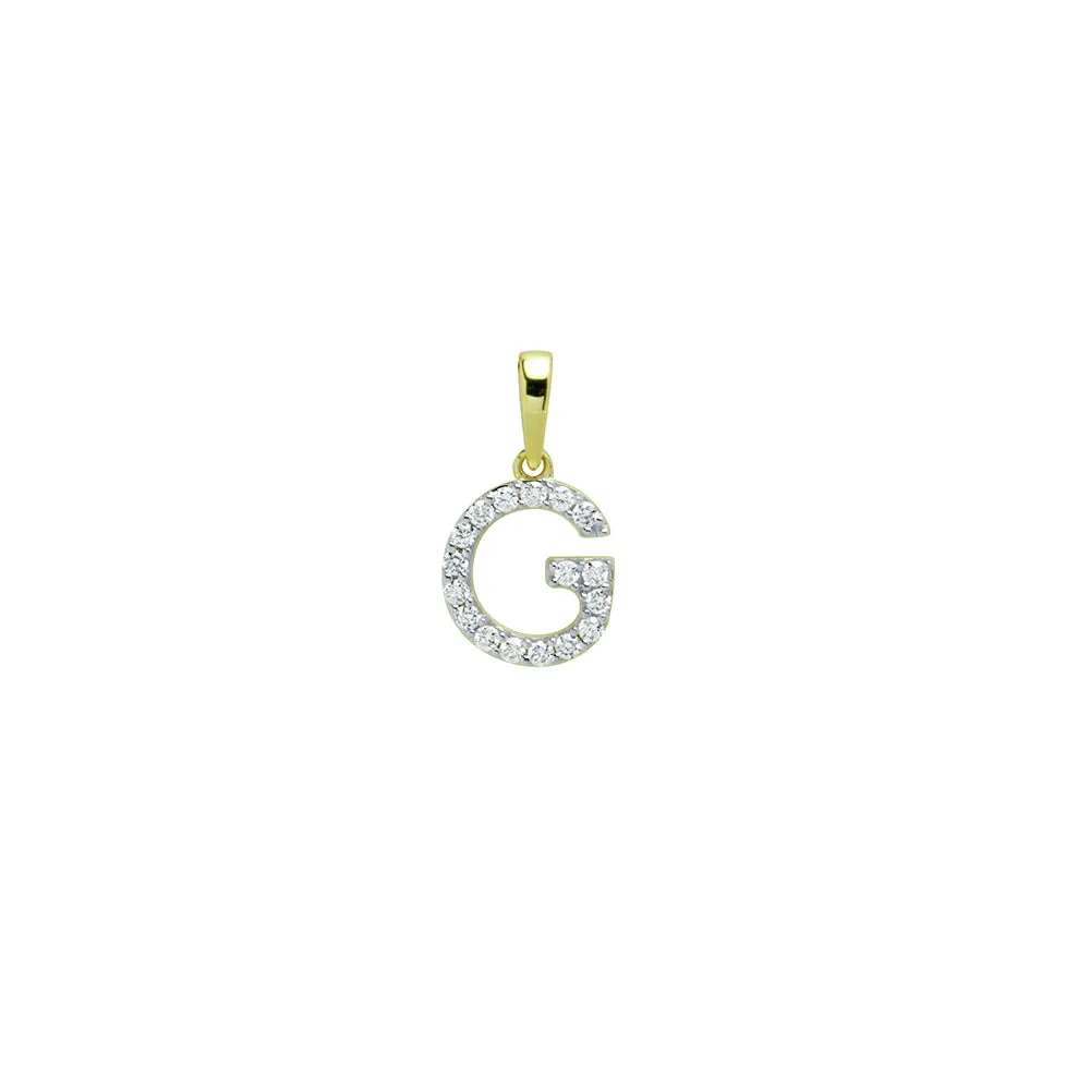 Colgante con inicial Diamantes Oro