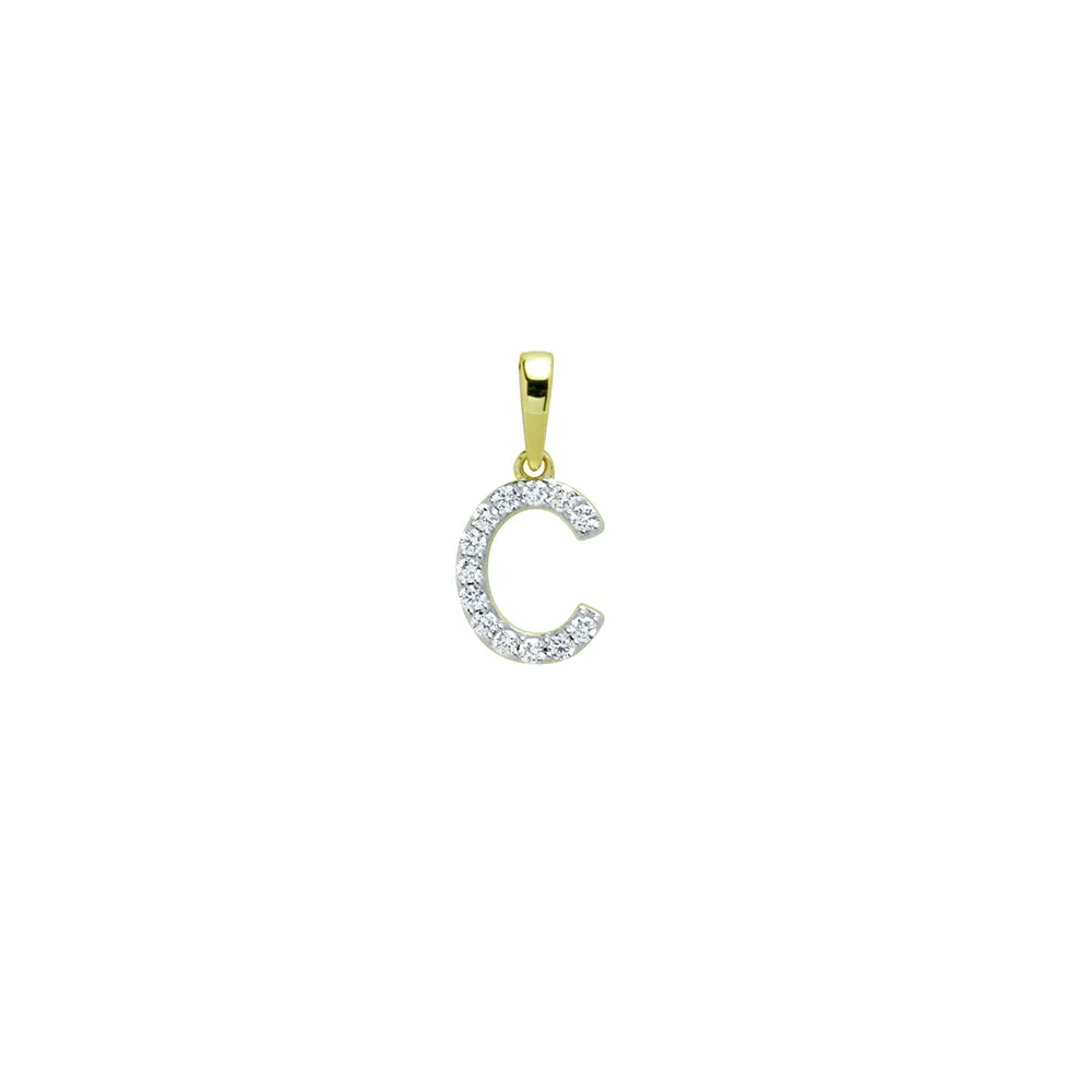 Colgante con inicial Diamantes Oro