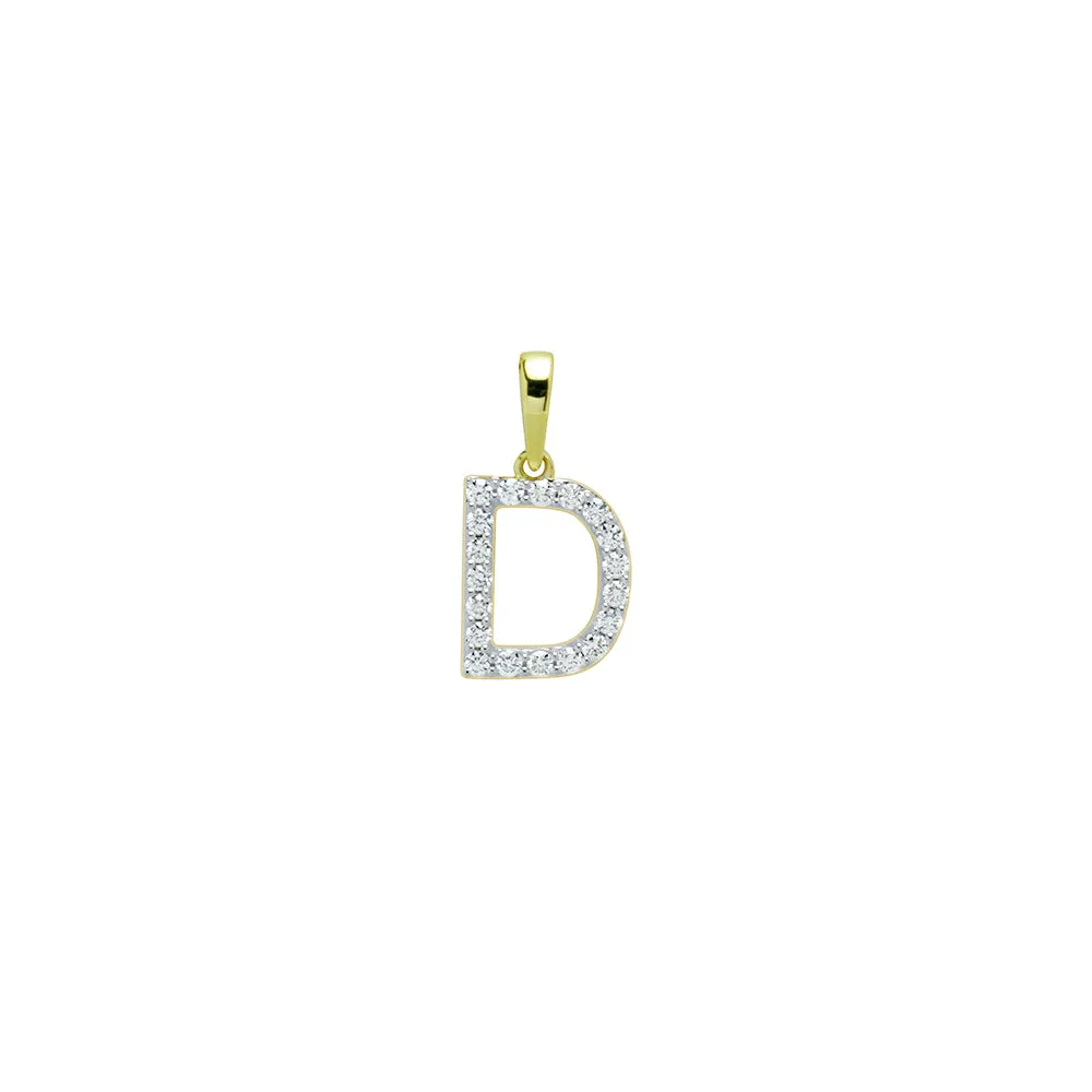 Colgante con inicial Diamantes Oro