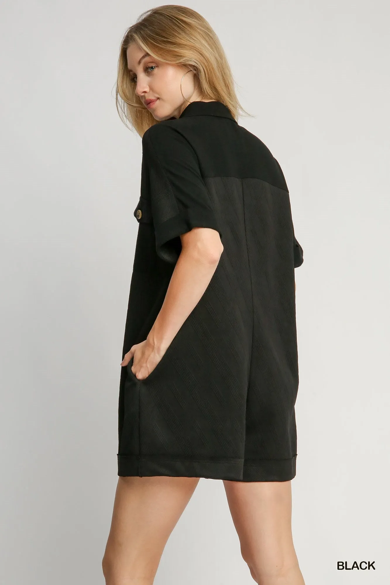 Contrast Front Button Romper