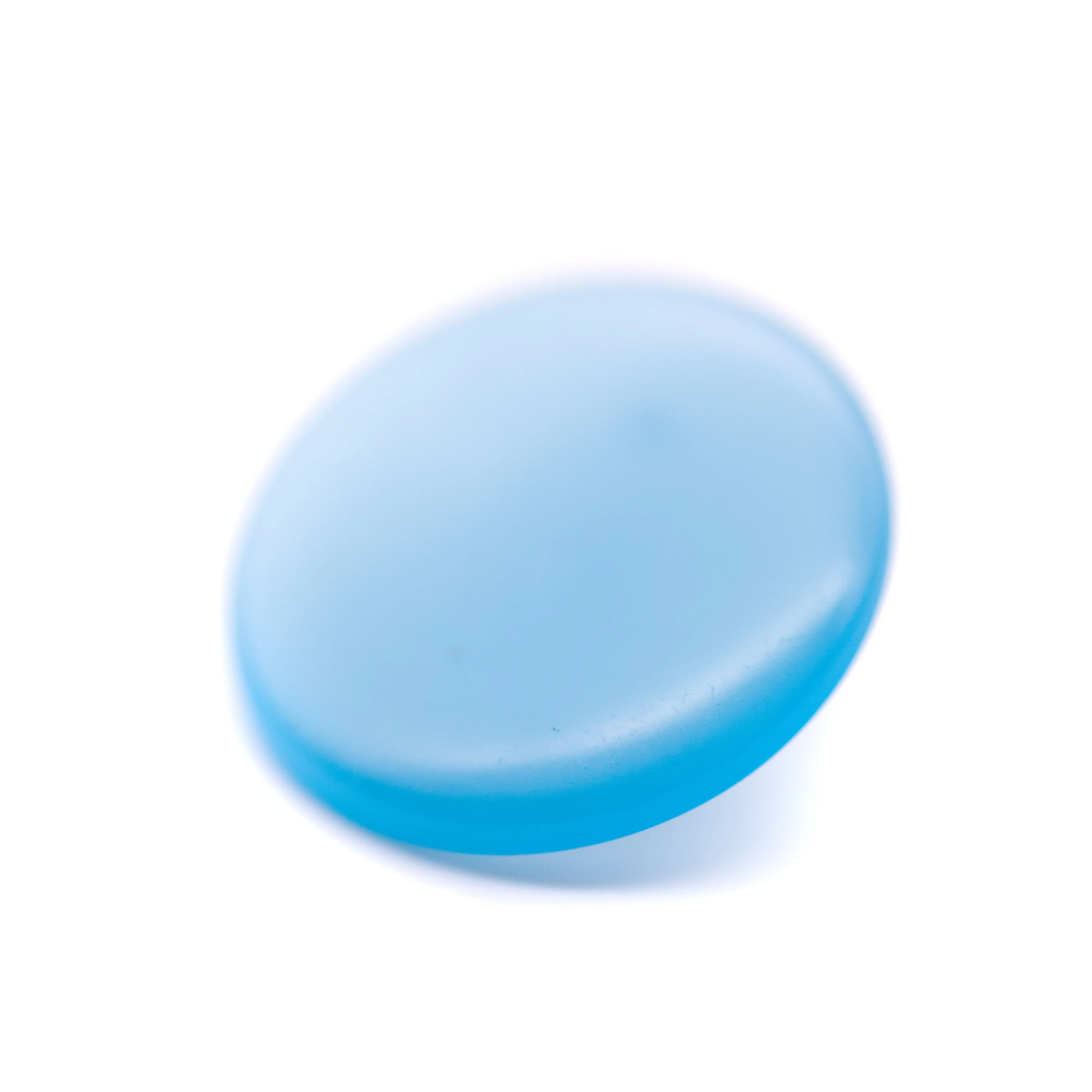 Cornflower Blue Moonglow Beveled Disc Stud Earrings