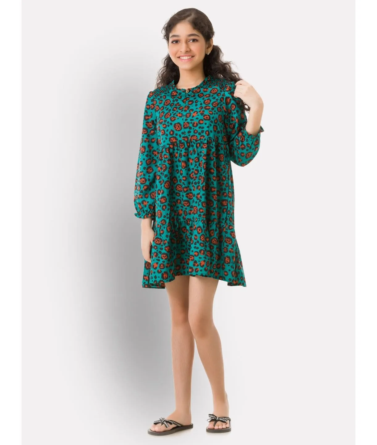 Cotton 3/4th Sleeves Dress for Girls