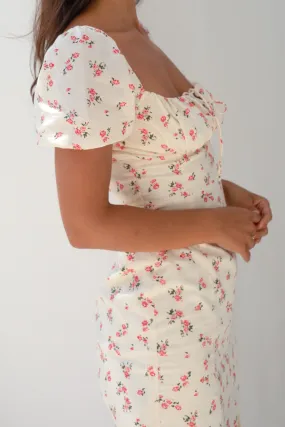 COTTON MOCHI TEA MIDI DRESS