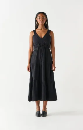 Dex Cotton Midi Dress In Black