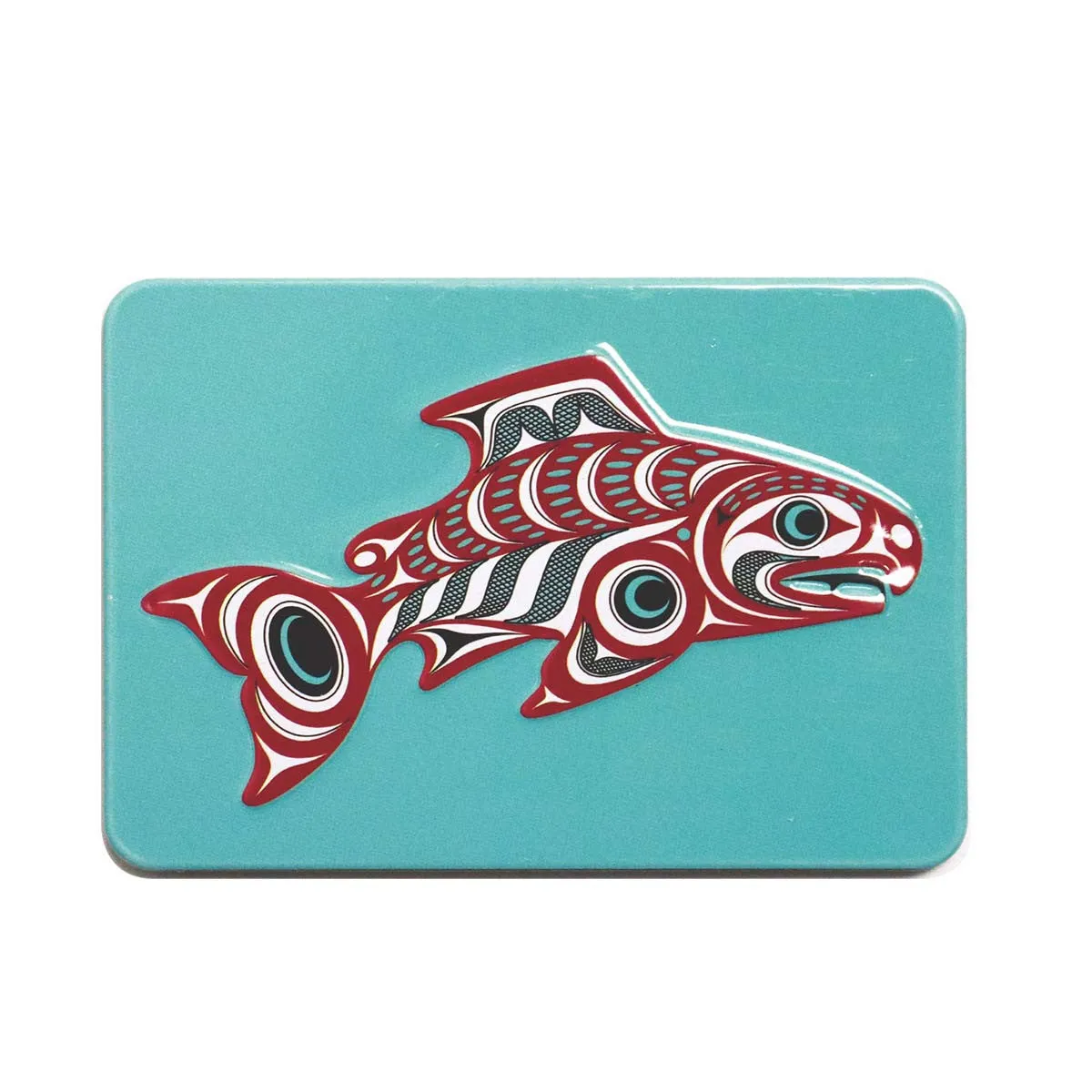 Embossed Metal Magnet | Salmon by Joe Wilson-Sxwaset