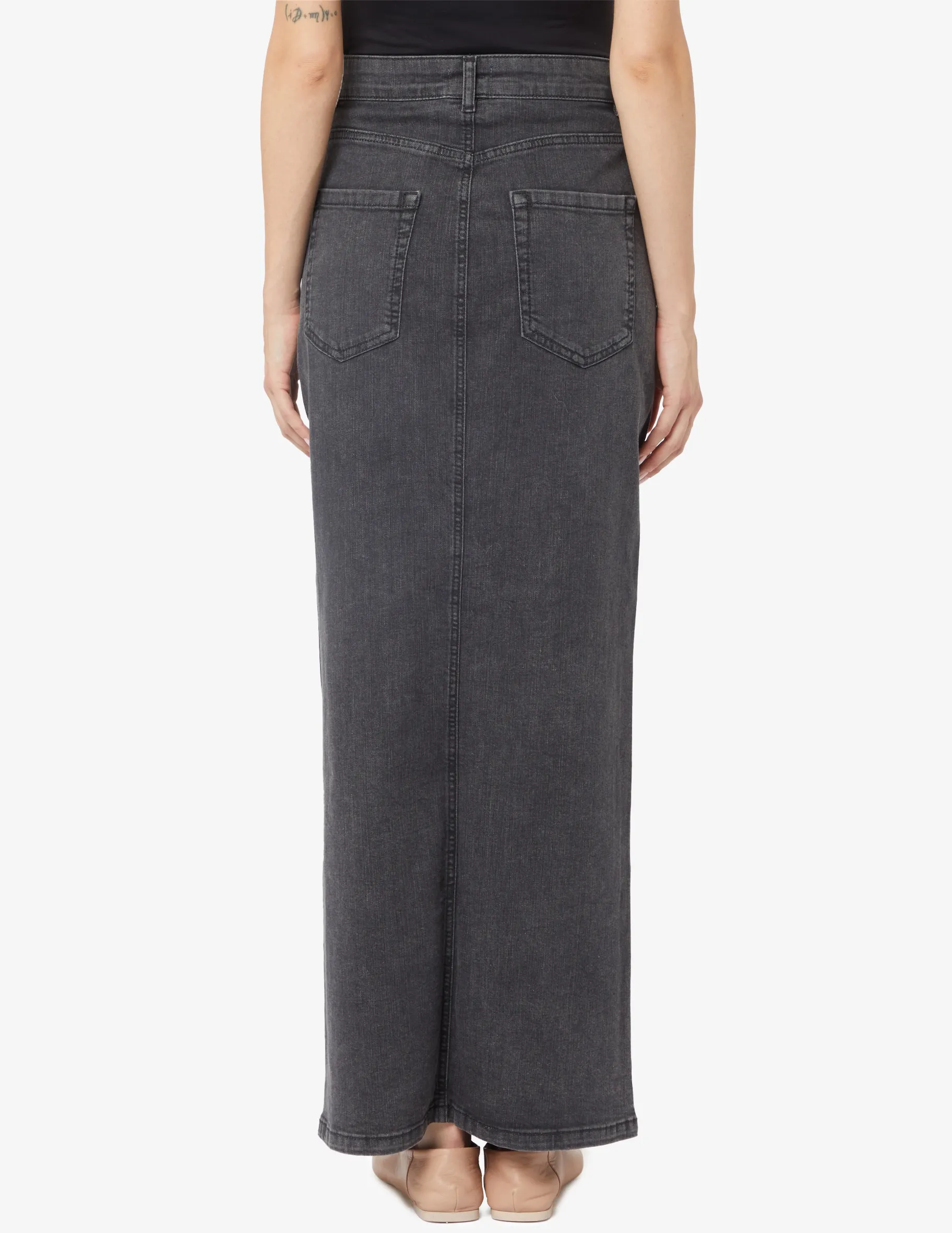 EMME Marella Biblios long denim skirt with front slit