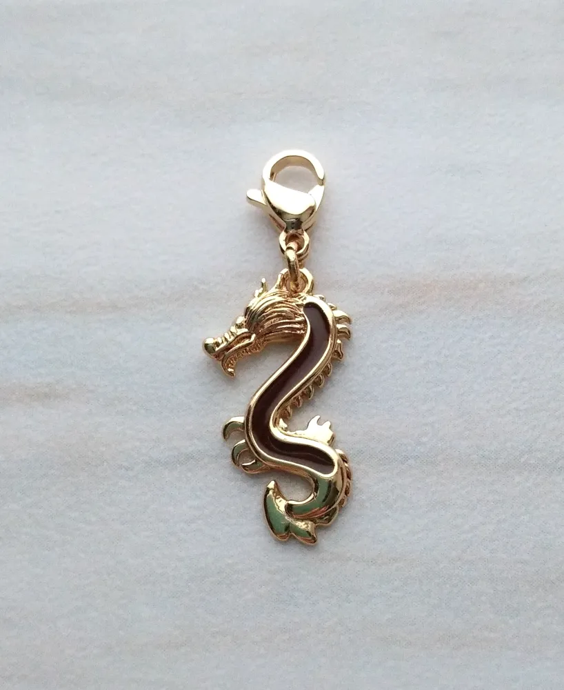 Enameled Dragon Simple Charm