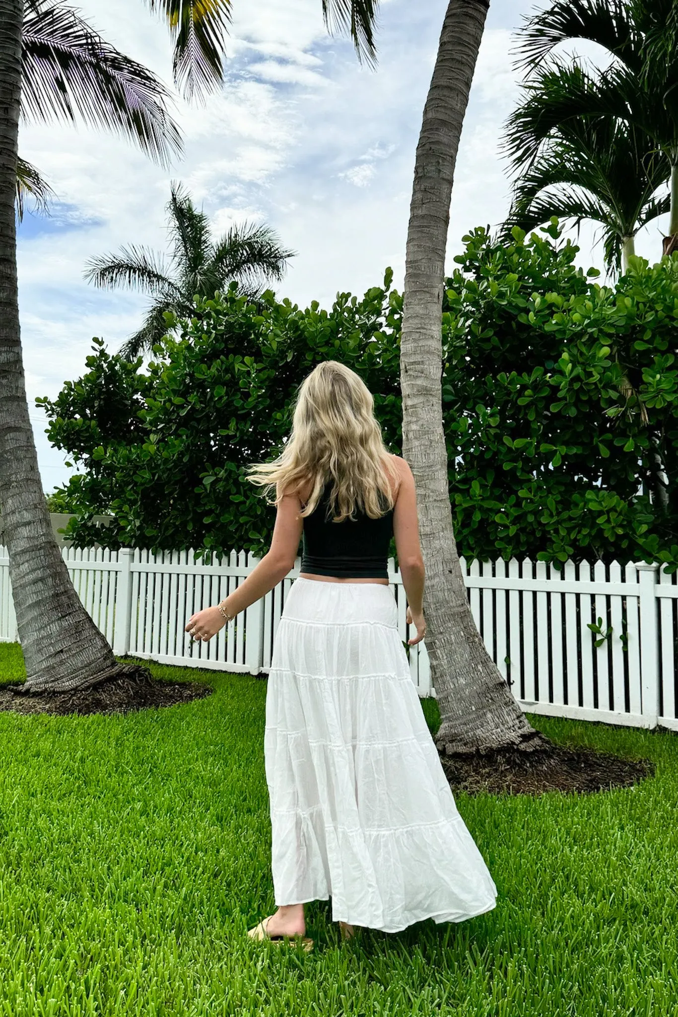 Endlessly Darling Drawstring Tiered Maxi Skirt